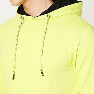 เสื้อฮู้ดผู้ชายสีเขียวมะนาว ทรงปกติ ผ้าถัก สีพื้น ดีไซน์กระเป๋า ใส่สบาย เหมาะสำหรับฤดูหนาว ผ้าฝ้าย 100% ซิปด้านหน้า - Product Image 5