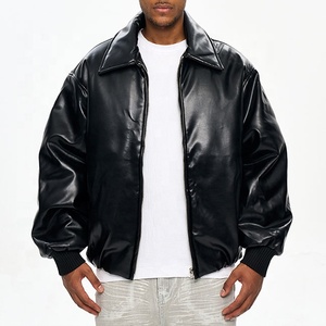 New Design 2026 High Quality Cow Hide <b>Leather</b> High Quality Men's <b>Winter</b> <b>Leather</b> <b>Jacket</b> with Stand Collar and Canvas Fabric - Product Image 1
