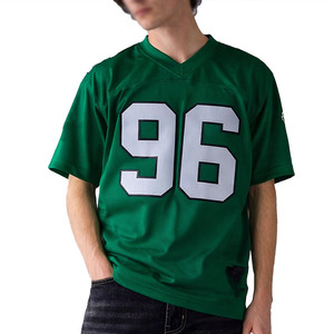 เสื้อฟุตบอลตาข่ายสีเขียวระบายอากาศได้ดี คอวี สำหรับผู้ชาย ชุดทีม ยูนิฟอร์ม รับสกรีนโลโก้ ผลิตเสื้อผ้ากีฬา รับผลิตแบรนด์ส่วนตัว จำหน่ายส่ง - Product Image 3