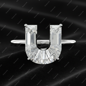 DEF VVS VS Lab Grown Diamond U Alphabet Initial <b>Ring</b> 925 Sterling <b>Silver</b> Fine Gold Luxury Engagement Gift Jewelry <b>for</b> Women <b>Men</b> - Product Image 2
