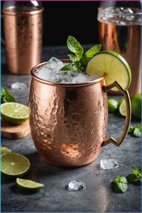 Copper cocktail <b>mug</b> set for stylish celebration cocktail culture hammered finish metal cups durable reusable bar serving <b>mugs</b> - Product Image 6