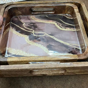 Wooden <b>Serving</b> tray <b>Set</b> /MDF Board Printed Tray Plates <b>Set</b> Best Quality Dinnerware <b>Serving</b> tray by Perfect Enterprises - Product Image 2