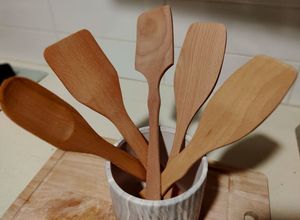 Juego de Cucharas de Cocina Ecológicas de Madera de Mango con Cucharas Medidoras, Cuchara para Café y Cuchara para Postre - Product Image 6