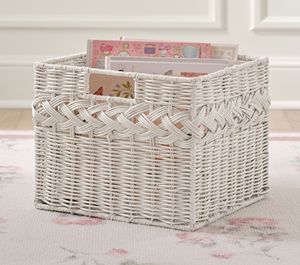 Handwoven Rectangular Rattan <b>Storage</b> <b>Basket</b> Woven Organizer Bin <b>Shelf</b> <b>Basket</b> Nursery Toy <b>Storage</b> Baby Diaper <b>Storage</b> - Product Image 1
