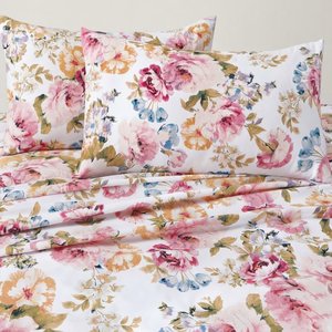 Juego de sábanas Eden y 2 fundas de almohada con estampado floral moderno, sábana plana de algodón de 150 hilos. - Product Image 2