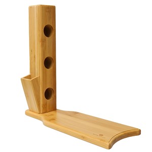 Estante para Botellas de Vino de Bambú, Hecho a Mano, Duradero, Ligero, Sostenible, Diseño Moderno de Mediados de Siglo, Ecológico - Product Image 1
