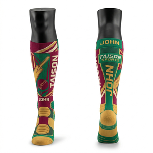 Women Cricket <b>Socks</b> Premium GSM Breathable Polyester Cotton Blend <b>Navy</b> White Gold Panel Design Jacquard Custom Logo <b>men</b> <b>socks</b> - Product Image 5