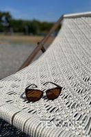 Chaise pliante en macramé en coton relaxante avec design artisanal pour l'extérieur, la chambre, le salon, l'hôtel, l'entrepôt, la salle à manger