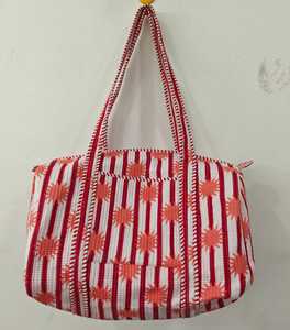 Perfect Summer Winter Beach Travel Beautiful Bohemian Cotton Duffle Bag Handmade Quilted Weekender Travel <b>Backpack</b> <b>Large</b> - Product Image 4