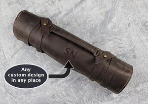 Organisateur de couteaux pliable en cuir véritable écologique et durable, style chasse, 4-6 compartiments, portable, robuste lkr-0232 - Product Image 2