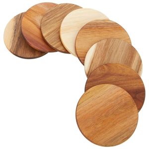 Natural <b>Wood</b> <b>Slice</b> Coaster Set Rustic Tree Bark Wooden Drink Coasters Eco Friendly Round Cup Mat Wholesale Table Decor Suppliers - Product Image 4