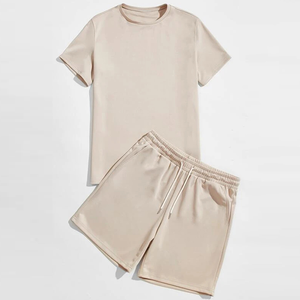 Ensemble de survêtement vintage en coton 100% à manches courtes et short, style streetwear, respirant, pour l'été, décontracté, avec logo personnalisé, haute qualité - Product Image 6