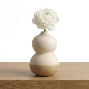 Luxury Cream Matte Glazed Porcelain Flower <b>Vase</b> Scentsia Shape Decorative Bud <b>Vase</b> <b>for</b> Home Wedding Table Decor - Product Image 1