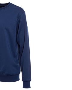 <b>Women's</b> Navy Blue Crew Neck <b>Sweatshirt</b> Regular Fit Full Sleeve 100% Polyester Woven Solid Color Autumn Winter Wear Front Logo - Product Image 5