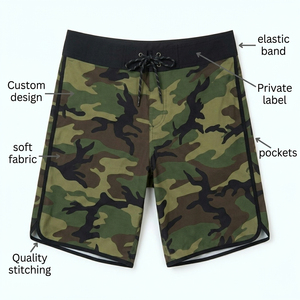 Shorts de bain décontractés pour hommes à imprimé camouflage, séchage rapide, avec cordon de serrage à la taille - Product Image 6