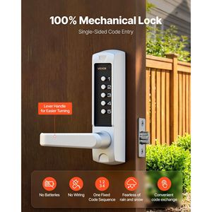 Serratura Intelligente per Porta con Combinazione a 5 Cifre, Pulsantiera a Singolo Lato, Ingresso Senza Chiave, con Chiave Meccanica per Porta Singola, Aggiornamento Codice 2.0 - Product Image 2