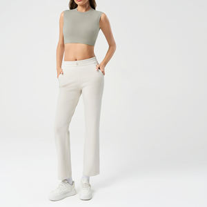 Top Deportivo Corto sin Mangas para Mujer, Cuello Alto, para Yoga, Gimnasio, Ejercicio, Ropa Deportiva, Venta al Por Mayor Personalizada - Product Image 3