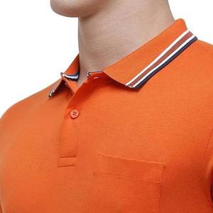 Men's <b>Orange</b> Solid Color Short Sleeve <b>Polo</b> Shirt Regular Fit Casual Knitted Button Front - Product Image 4
