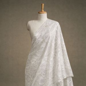 Beaded Embroidery Silk Fabric Wholesale Supplier Beaded Work Silk Fabric Manufacturer India Embroidered Silk Fabric with Beads - Product Image 4