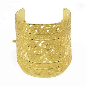 Wholesale 14K 18K 24K Dye Gold Plated Wide Cuff <b>Kada</b> Bracelet, Fashion Jewelry, Traditional <b>Kada</b> Design, Brass Cuff <b>Kada</b> Bangle. - Product Image 2