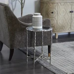 โต๊ะกาแฟทรงกลมทันสมัยพร้อมโครงโลหะ ดีไซน์ร่วมสมัยทำมือสำหรับเฟอร์นิเจอร์ห้องนั่งเล่น - Product Image 5