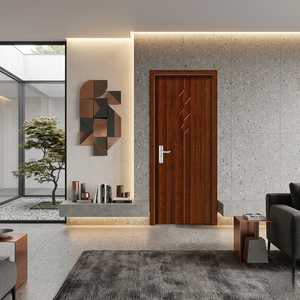 Puertas de Madera MDF Insonorizadas para Interiores de Hotel, Gran Venta en África del Norte, Puertas de Madera de Teca Maciza con Revestimiento de Melamina y PVC - Product Image 1