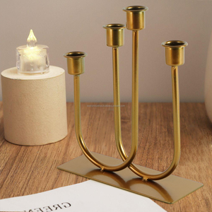 Bras fer métal bougeoir décoration de la maison mariage Table centres de table élégant décor de table bougeoir - Product Image 6