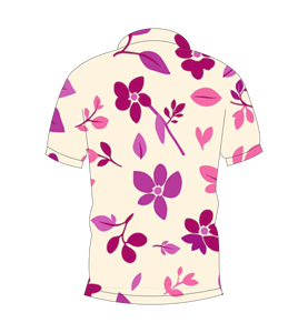 เสื้อโปโลผู้ชายสีเบจพิมพ์ลายดอกไม้สีชมพูลำลองแขนสั้นแฟชั่นฤดูร้อน - Product Image 2