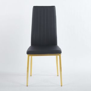Ensemble de 4 chaises de salle à manger avec pieds dorés et assise noire - Product Image 4
