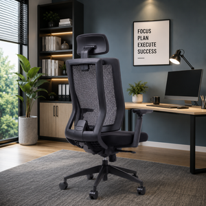 Fauteuil de bureau ergonomique KINSHA 3D réglable avec fonction de levage électrique et accoudoirs en tissu pour usage professionnel et domestique - Product Image 1