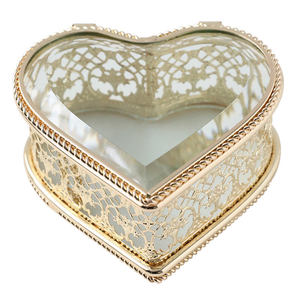 <b>Large</b> Square Glass Luxury Jewelry <b>Box</b> Enamel Butterfly Design Pink/Purple Silver Metal Edging Magnetic Closure Durable Portable - Product Image 5