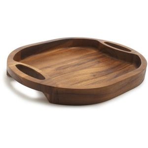 Nouveautés - Plateau rond en bois naturel fait main sur mesure - Plateau de service pour table, nourriture, maison, hôtel, restaurant - Product Image 2