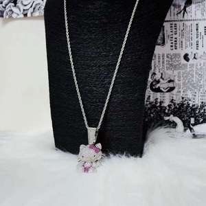 Colgante de Moissanita con Letra de Nombre Personalizada Estilo Hip Hop, Chapado en Oro Blanco sobre Plata de Ley 925, Totalmente Engastado, Hecho en India, para Fiesta - Product Image 2