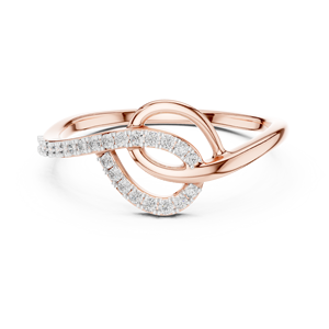Anillo de Diamantes Cultivados en Laboratorio con Diseño de Pétalos Entrelazados, Oro Blanco de 18 Quilates, Chapado en Rodio, Certificado, para Compromiso, Boda, San Valentín, Uso Diario - Product Image 5