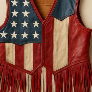 Mens Cowboy Western Fringe Vest Leather <b>Suede</b> Sleeveless <b>Jacket</b> Tassel Festival Rodeo <b>Biker</b> Supplier Premium OEM Apparel - Product Image 6