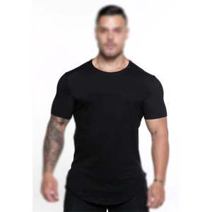 T-shirt à manches courtes pour homme, coupe slim, col rond, tricoté, décontracté, rouge et bleu marine - Product Image 4
