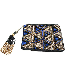 Seed Bead Embroidered <b>square</b> Shape Coin Pouch with Colorful Embroidery Handmade Customizable Size Zipper Closure - Product Image 5