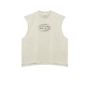 Camiseta sin mangas de punto de algodón y poliéster de secado rápido para hombres con logotipo personalizado, camisetas sin mangas de diseño suelto de verano, chaleco deportivo - Product Image 3