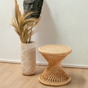 Artisan Crafted Rattan <b>Stool</b> Decorative Accent Piece For Living Spaces Bedrooms Reading Corners And Home Styling From India - Product Image 6