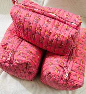 Nuevas bolsas de aseo acolchadas con estampado floral multicolor, bolsa de maquillaje de algodón, bolsa de cosméticos de viaje, bolsa de aseo para mujer - Product Image 5