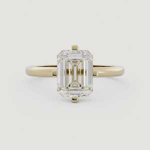 Bagues de fiançailles en diamant 2 carats, or massif 10k 14k 18k, taille émeraude, solitaire de laboratoire, sertissage à griffes, classique, alliance de mariage 1,9 mm - Product Image 6
