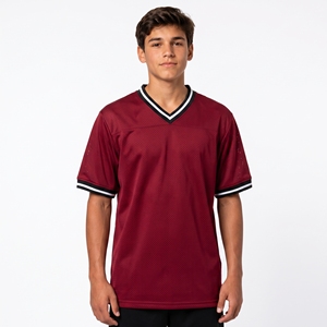 Maillot de football en mesh pour garçons, col en V, maillot d'équipe athlétique, impression personnalisée, vêtements de sport d'entraînement, vente en gros, 100% polyester, hiver - Product Image 1