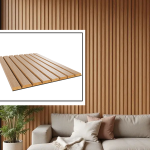 Panneaux muraux 3D en placage de bois moderne, design contemporain, insonorisants, décoratifs, à motifs rayés, pour usage domestique - Product Image 2