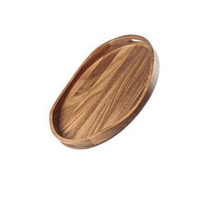 Ensemble de 2 assiettes ovales en bois d'acacia de qualité supérieure, naturelles, faites à la main, pour servir des collations, des fruits, des repas, usage domestique - Product Image 3