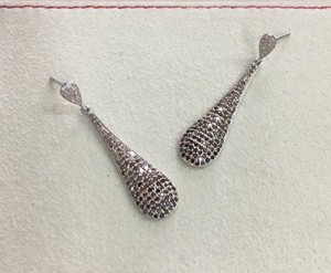 Pendientes colgantes de diamantes redondos para mujer, 1.25 quilates en total, engaste de púas, para uso diario, plata de ley 925, joyería de moda - Product Image 1