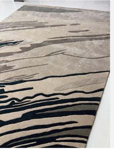 Alfombra Moderna de Lana con Diseño de Ondas, Hecha a Mano, Ecológica, Antideslizante, para Sala de Estar, Niños, Adultos, Uso Comercial y de Oración - Product Image 5