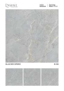 กระเบื้องพอร์ซเลนขนาด 600x600 มม. ผิวแบบด้าน ลายแกะสลัก เหมาะสำหรับการตกแต่งภายในสไตล์โมเดิร์นที่ต้องการพื้นผิวที่มีความคมชัดและสมดุล - Product Image 4