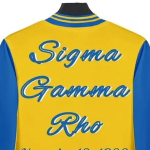 Sigma Gamma Rho New Release Color Block Bomber Jacket Custom Varsity Style Casual Outerwear for Women Men Streetwear OEM ODM - Product Image 4