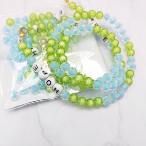 Hot Selling Trendy Fancy Alphabet <b>Bead</b> DIY Kit 'HOPE' 6mm Colorful <b>Plastic</b> Round Acrylic <b>Beads</b> for Jewelry Making Green Blue - Product Image 2