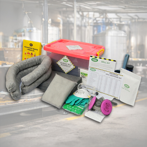 Kit de Derrames Universal Portátil de 30L con Caja Transparente |   Kit de Respuesta a Derrames de Emergencia para Absorción de Petróleo, Combustible, Agua y Productos Químicos - Product Image 1